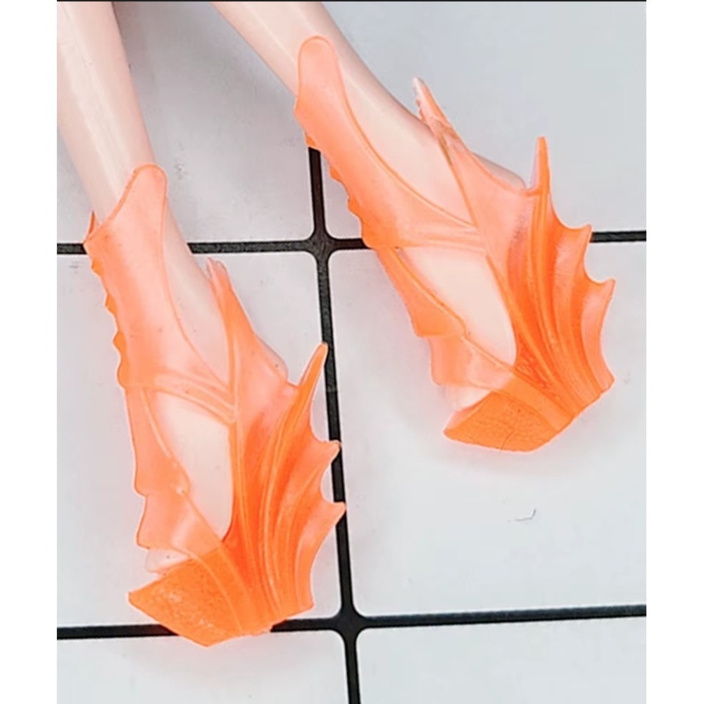 BARBIE DOLL Shoes Orange -UNIQUE- FIT MADE TO MOVE BARBIE- Platform Heels Ombre